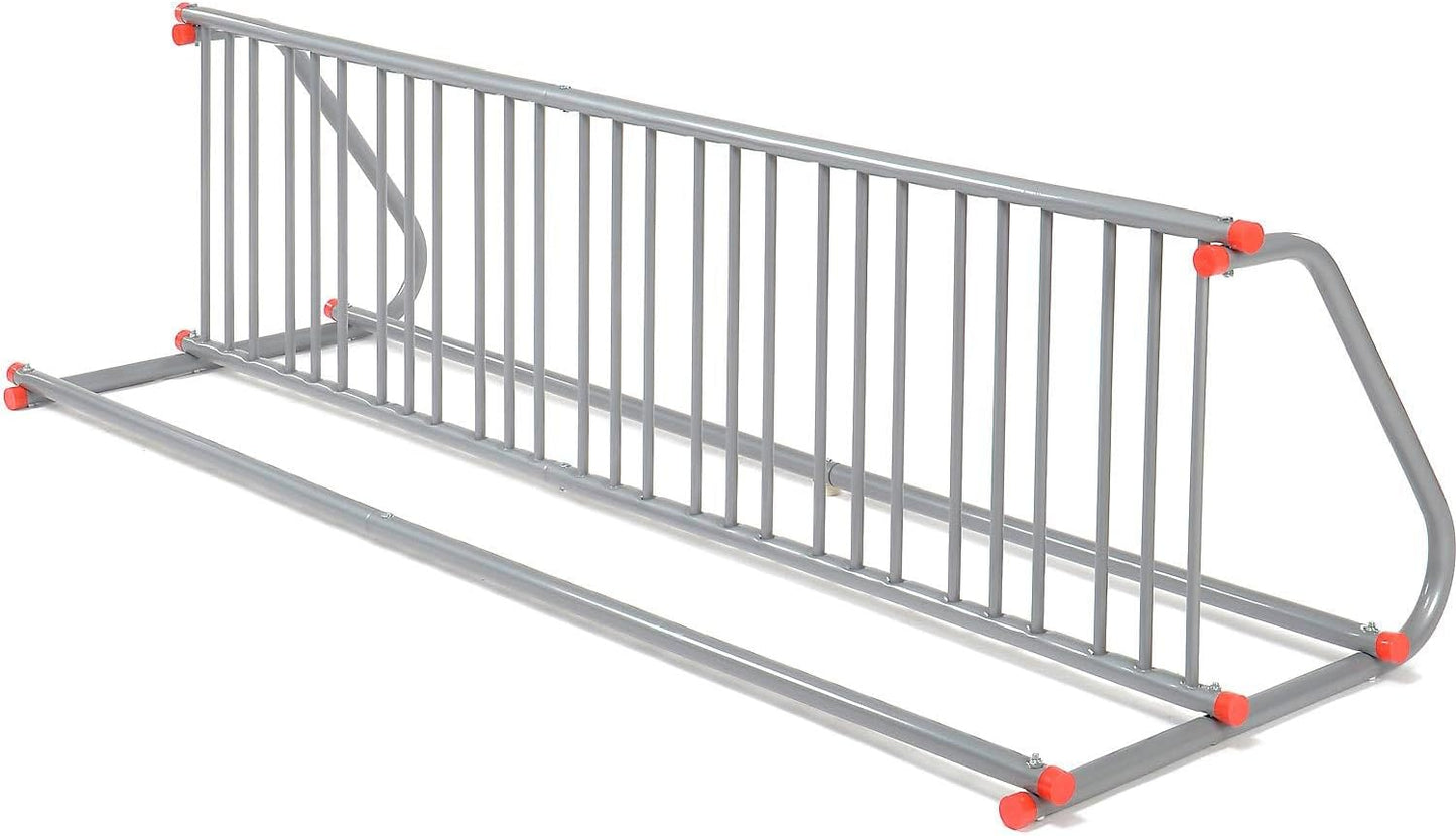 Global Industrial 111" L Double-Sided Grid Bike Rack, 18-Bike Capacity, Powder Coated Steel, Gray, Commercial Bike Rack for Stores, Parks, Schools and More