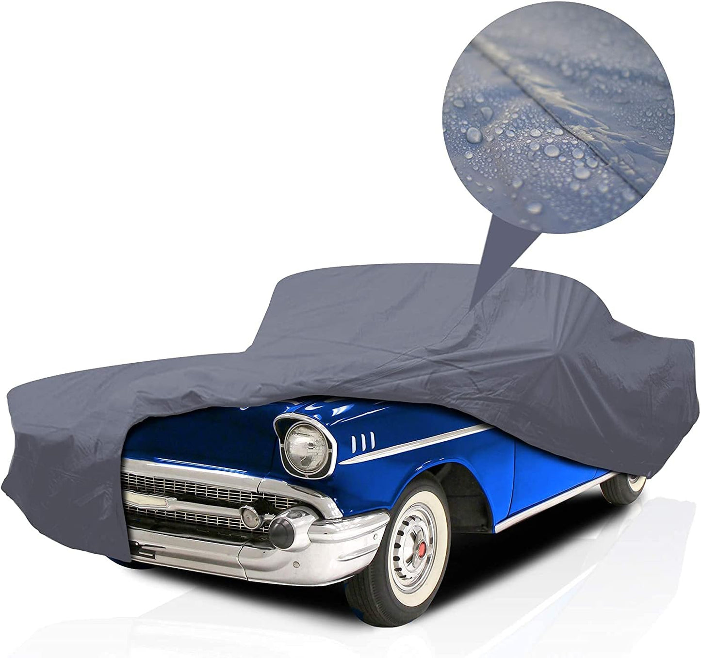 Supreme Full Car Cover – for Pontiac Chieftain 1955-1958 2nd Gen Sedan 4-Door Semi Custom Fit Waterproof Full Coverage All Weather Windproof Dust Proof Indoor Outdoor Automobile