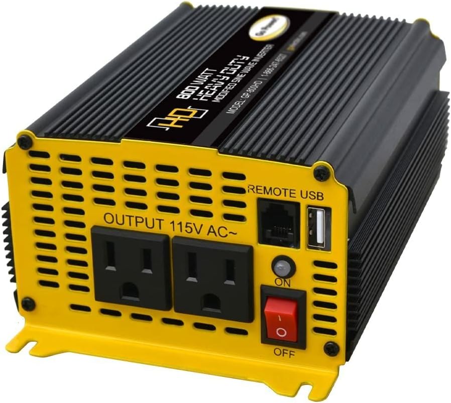Go Power 80175 GP-800HD 800 Watt Heavy-Duty Modified Sine Wave Inverter, Black