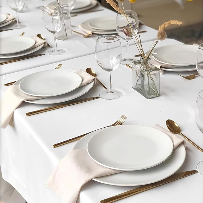 25 Piece Ceramic Appetizer Plates, 5.6 Inch Small Dessert Plates Set, White Round Plates for Bread, Butter, Snack, Lightweight Dinnerware Saucer Sets - Ivory, Oven, Microwave & Dishwasher Safe