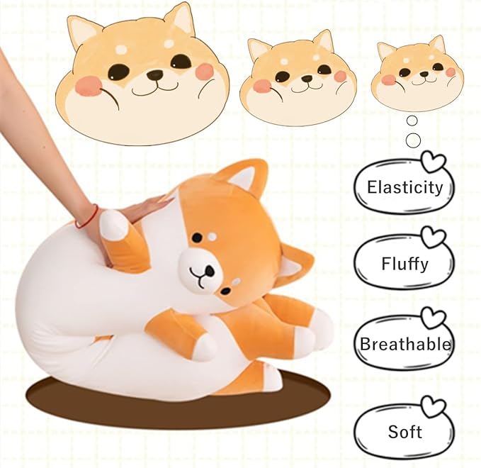 27.64'' Shiba Inu Plush Dog Stuffed Animals Long Dog Plush Pillow Toy Cute Cartoon Soft Sleeping Body Pillow for Kids Adults