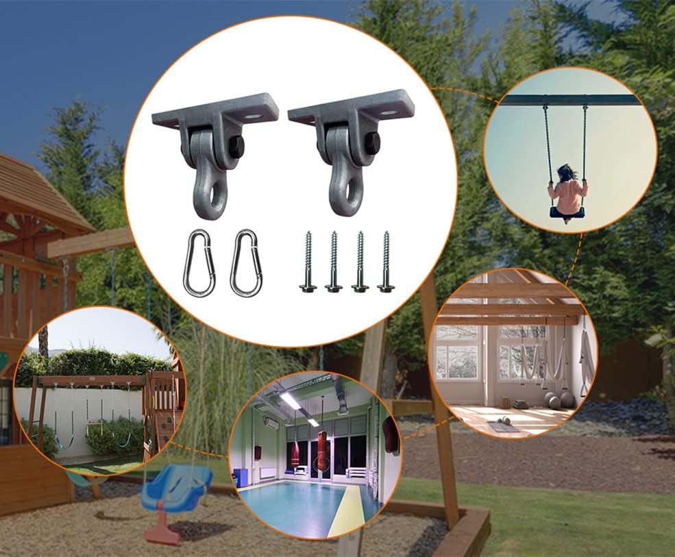Heavy Duty Bronze Swing Hangers Screws Bolts Included Over 5000 lb Capacity Playground Porch Yoga Seat Trapeze Wooden Sets Indoor Outdoor (2 Pack)