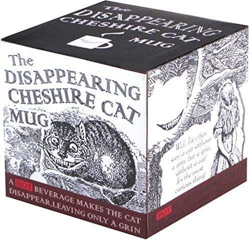 The Unemployed Philosophers Guild Heat Transforming Disappearing Cheshire Cat Mug - Hot Coffee Leaves Behind Only the Grin, Comes in Gift Box, 12oz