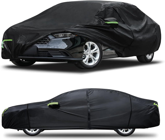 Car Cover Custom Fit for Toyota Camry 1996-2025,Honda Accord 2001-2025,6 Layers Truck Cover Waterproof All Weather for Automobiles,Outdoor Full Exterior Cover,Rain, Sun, Wind Protection,Black