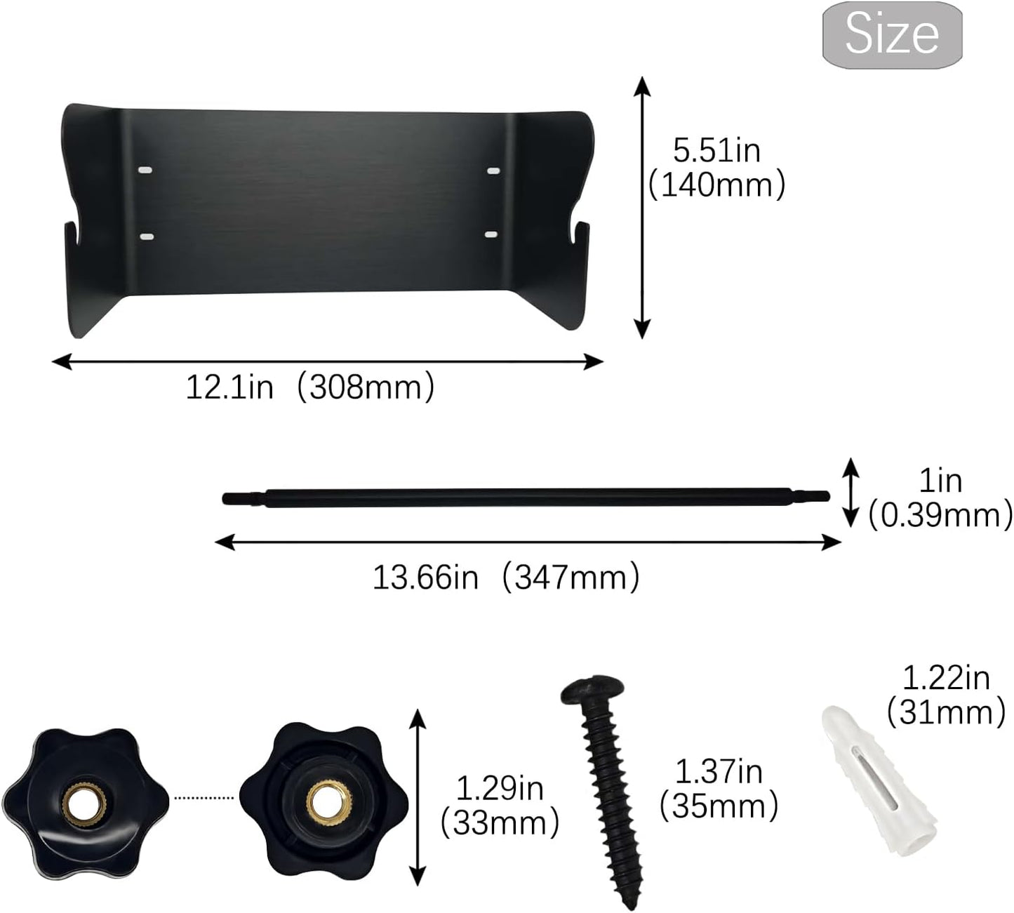 G-Sunny Garage Paper Towel Holder,Aluminum Wall-Mount Paper Towel Holder for Enclosed Trailer,Shop,Garage,Storage,5th Wheel,RV (Matte Black)