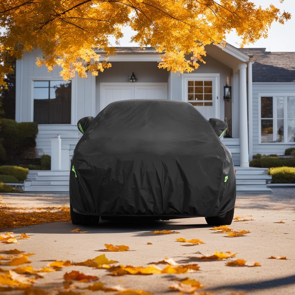 Car Cover Custom Fit for Honda Civic, Waterproof All Weather Full Exterior Sedan Cover Rain Snow UV Protection Cover with Door Zipper