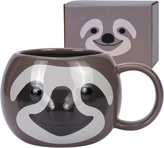 Sloth Mug 16 oz Ceramic Coffee Mug 3D Porcelain Tea Mug for Women Kawaii Cup Sloth Gifts for Women Christmas Gifts Housewarming Holiday Birthday Gifts for Women Men Mom Kids and Friend