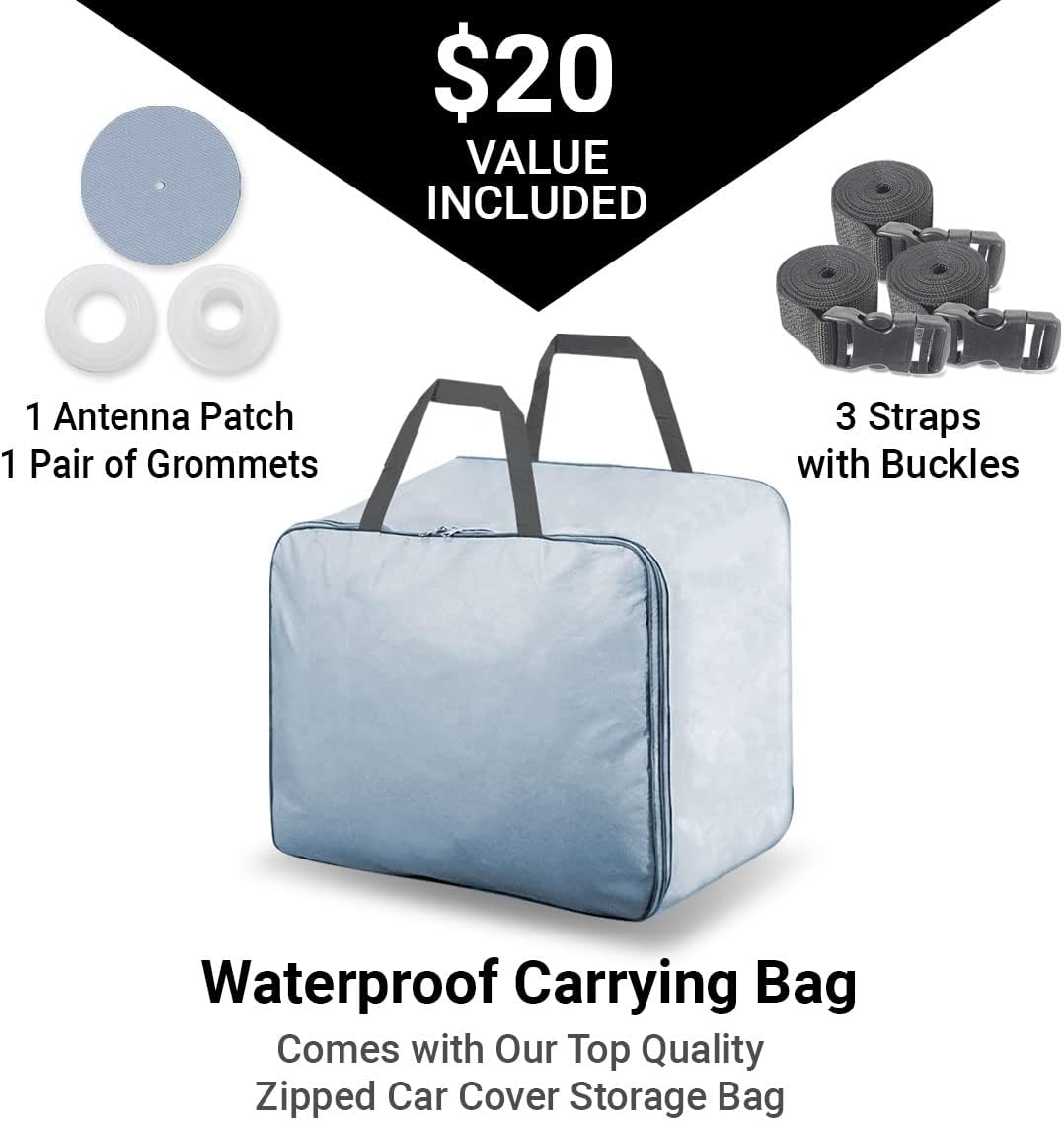 iCarCover Premium Car Cover for 1978-1979 Chevy Monza Wagon Heavy Duty Waterproof All Weather Automobiles Custom Fit Indoor Outdoor UV Snow Protection Covers with Straps and Bag