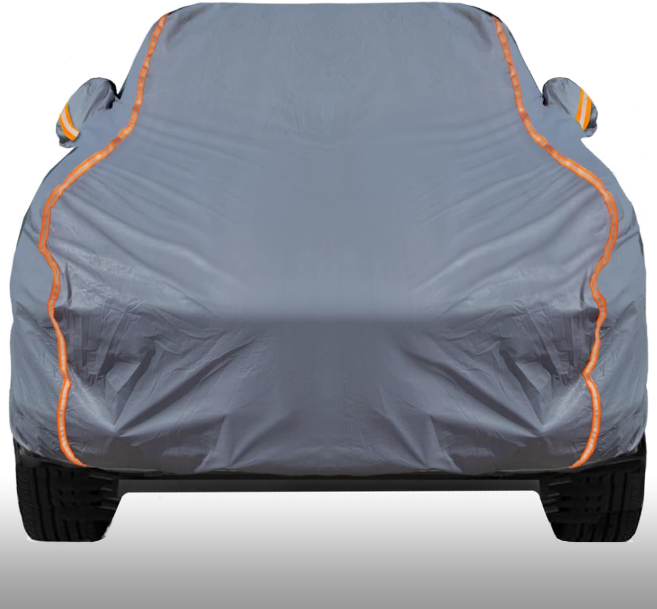 KEYOOG Universal Waterproof Heavy Weight Full Car Covers, Fit Pickup, All Weather, Outdoor Full Cover Weatherproof UV Sun Protection Snow Dust Storm Resistant with PEVA Cotton, Fit Length 213"-237"