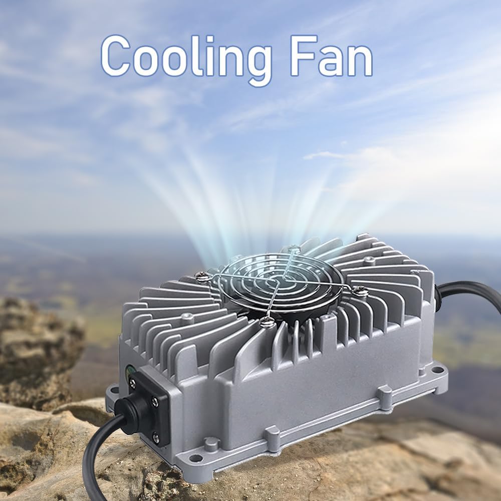 Abakoo 48 Volt 5 Amp Battery Charger for Club Car Golf Cart with 3 Pin Round Plug, IP67 Waterproof