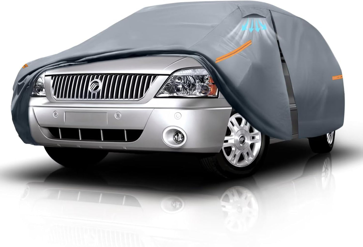Waterproof Mercury Monterey(2004-2006) Car Cover with Breathable Vents, [2025 Upgrade] Premium Covers with Cotton Liner and Zipper Door, Sun Rain Snow Dust Uv Protection.(Gift with Towel)