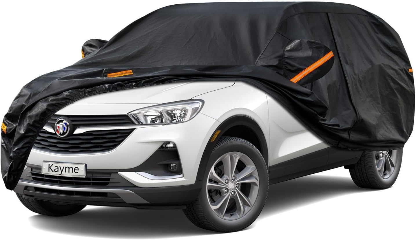 Kayme 7 Layers SUV Car Cover Custom Fit for Buick Encore/Encore GX(2012-2025) Waterproof All Weather for Automobiles, Outdoor Full Cover Rain Sun UV Protection.Black