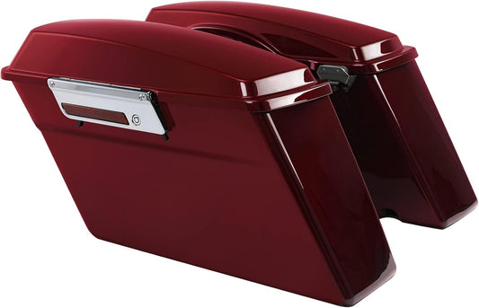 Green-L Red Hard Saddlebags Fit for Harley Touring Street Glide Road King Electra Glide 1994-2013