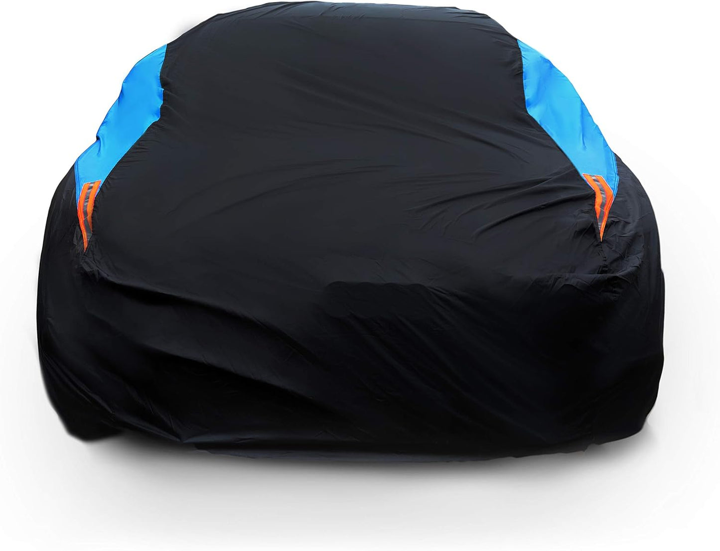 MORNYRAY Waterproof Car Cover All Weather Snowproof UV Protection Windproof Outdoor Full Car Cover, Universal Fit for Coupe/Cabrio (Length 204-217 Inch, Blue)
