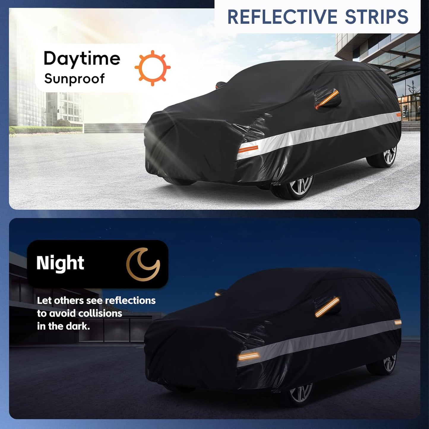 10 Layers SUV Car Cover Custom Fit for Mazda CX5 CX-5 CX50 CX-50 (2012-2024) Waterproof All Weather for Automobiles, Outdoor Full Cover Sun UV Rain Protection with Cotton.Black