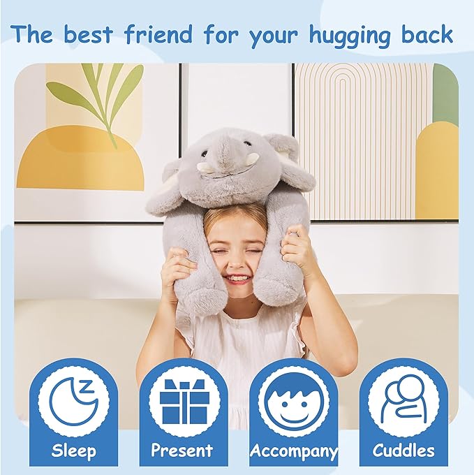 Weighted Stuffed Animals Elephant - 20.5" Cute Toy Pillow Plushie Gifts for Kids Boys Girls & Adults, 3 lbs Ultra-Soft Washable Plush Pillowfort