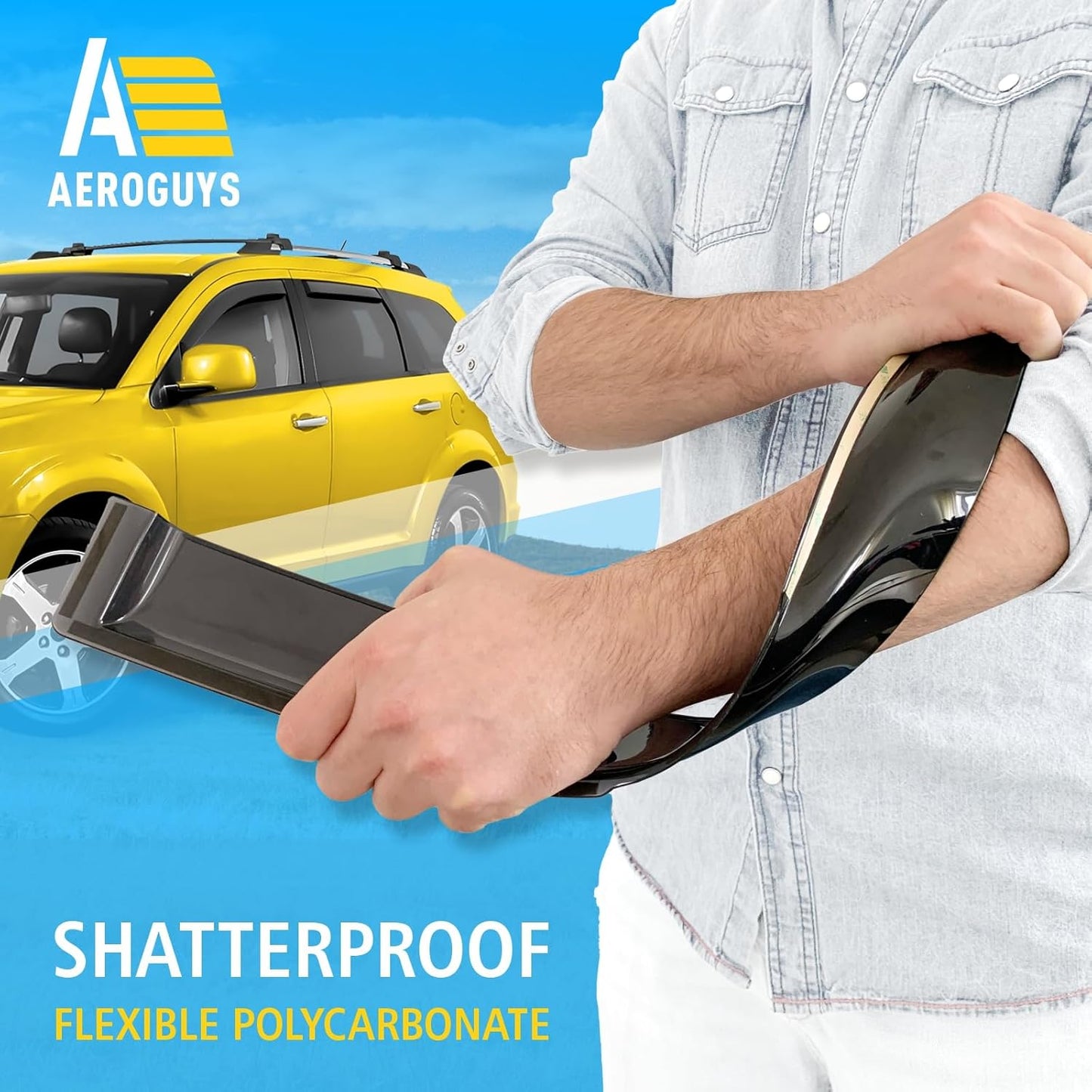 Extra Durable Window Deflectors in-Channel Window Visors Rain Guards Fit for Dodge Journey 2009-2020, Sun Visors, Wind Vent for Shades, Exterior Car Accessories - 4 pcs. AG0897