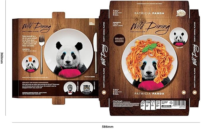Wild Dining Dinner Plate I Funny Dinner Plate I 100% Ceramic I 9-inch Plate I Funny Plate with Goofy Pet Print I Gift Idea for Students | Di