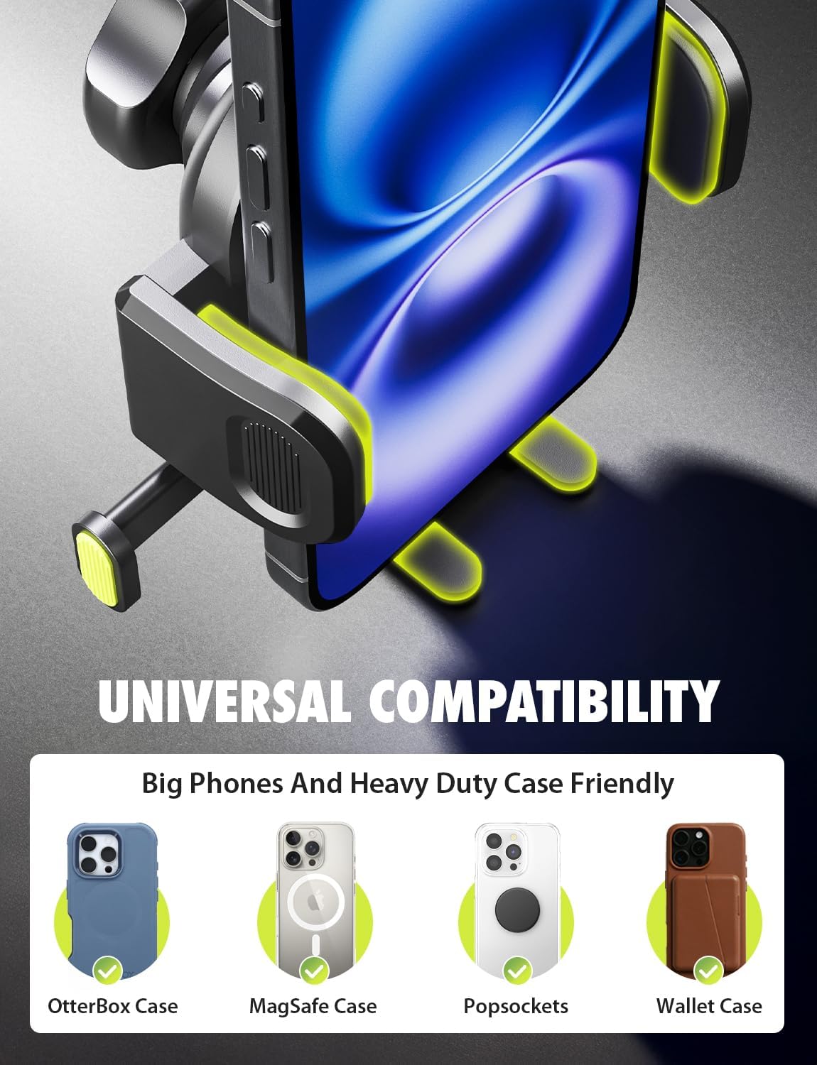 Bracketron OneClick Dashboard Cell Phone Holder for Your Car,Universal Car Phone Mount with Suction Cup,360 Rotation Dash Mount Cell Phone Holder for iPhone, Samsung, Google, Huawei,Other Smartphones