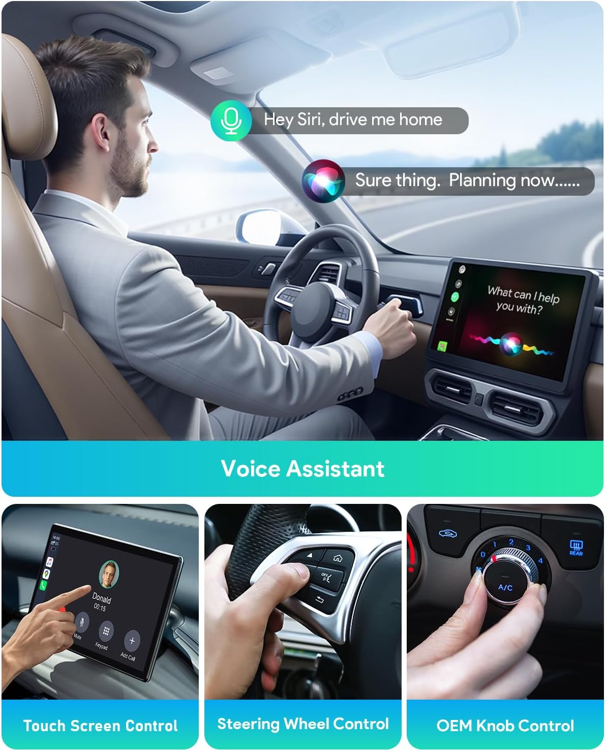 FAHREN Wireless CarPlay Adapter for iPhone& Android Auto, Support Netflix/YouTube, Mini Android Auto Wireless Adapter, Plug & Play,Only Fit with The 2018+ Cars with OEM Wired CarPlay