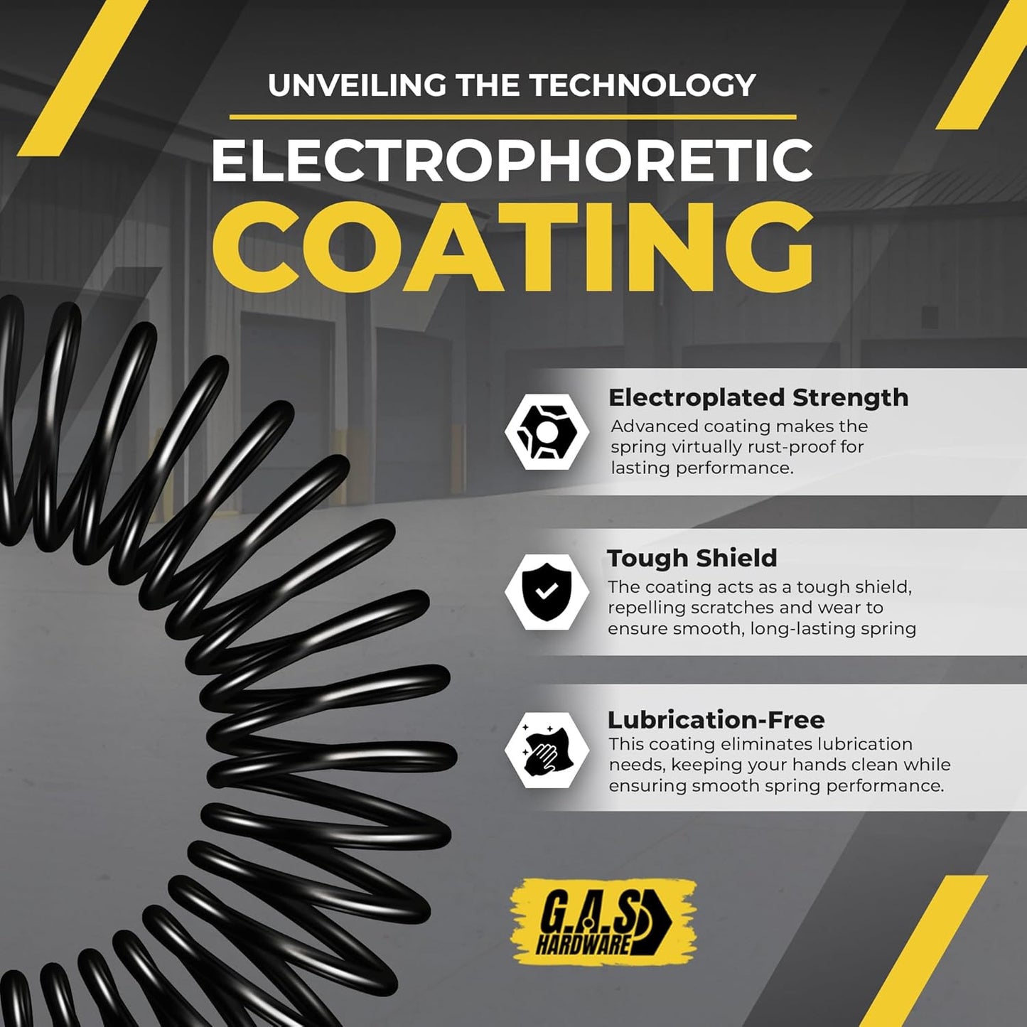 Garage Door Torsion Springs 234x2x25 Includes 1” Steel Bearing, Gloves, and Winding Bars for Left and Right Side of Garage Door Precision E-Coating 5-Year Warranty Minimum 30,000 Cycles (Pair)