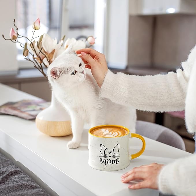 YHRJWN Cat Mom Mothers Day Gifts, Cat Lover Gifts for Women, Christmas Birthday Gift for Mom Wife Daughter Friends, 14 Oz with Toys