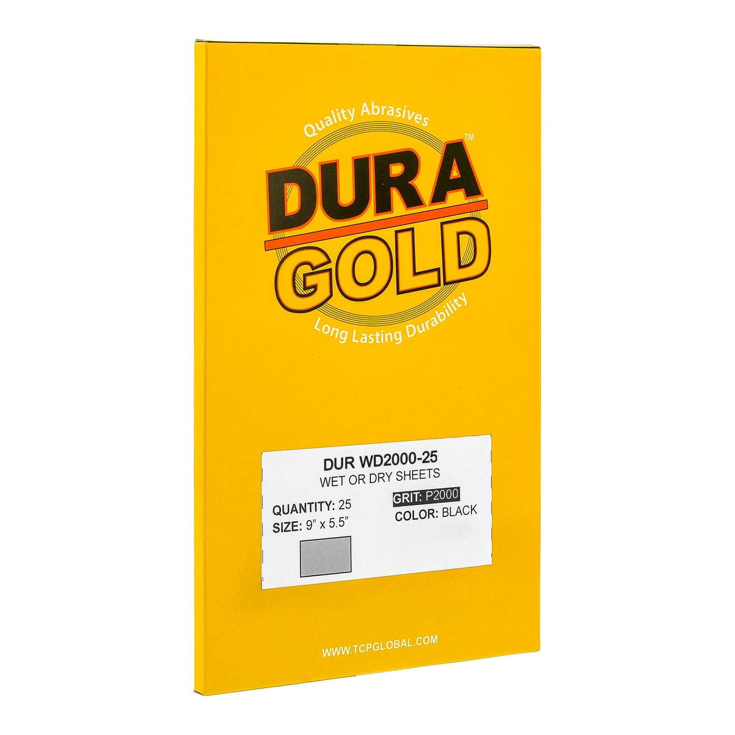 Dura-Gold Premium 2000 Grit Wet or Dry Sandpaper Sheets, 5-1/2" x 9", Box of 25 - Car Color Sanding, Detailing, Polishing Automotive, Woodworking Wood Furniture, Metal Finishing Hand Sand Block Sander
