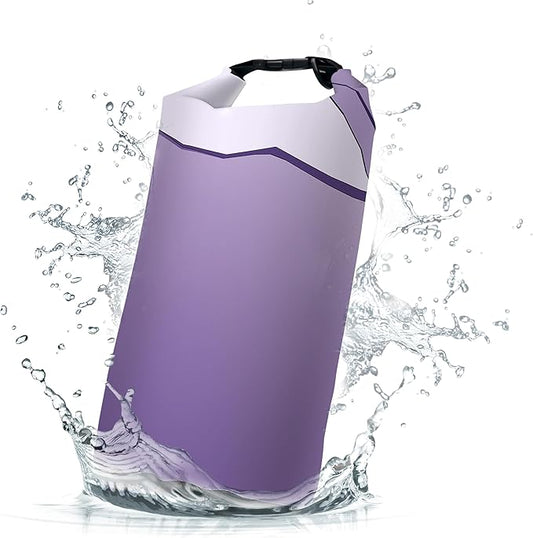 Waterproof Dry Bag,Roll Top Purple Small Waterproof Backpack 5L/10L/20L Floating and Lightweight Bags for Kayaking, Boating, Fishing, Swimming and Camping