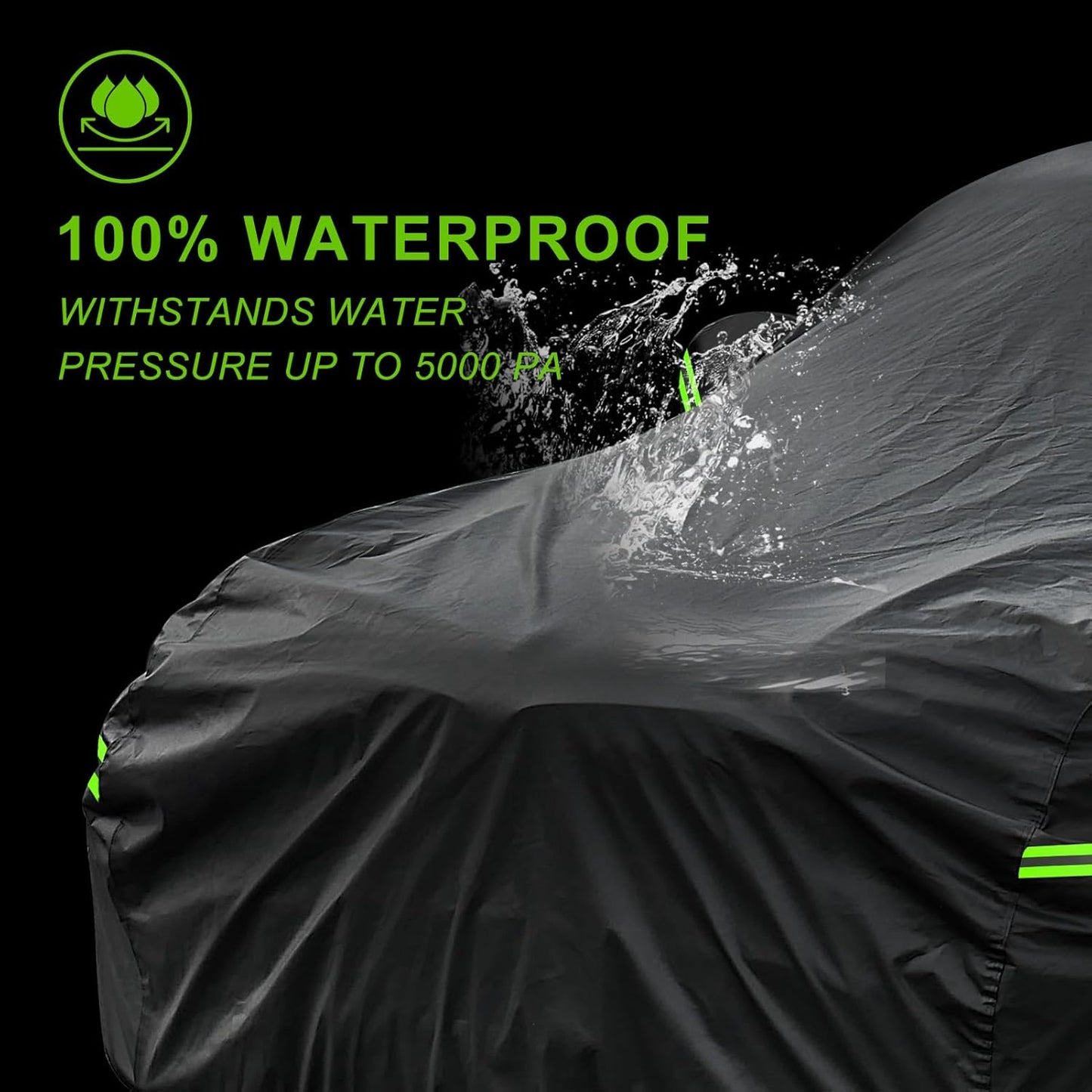 KouKou Car Cover Waterproof All Weather, 7 Layers Outdoor Car Covers for Automobiles, Universal Fit for BMW 5 Series 535i 530i 528i, Lincoln MKZ, Dodge Charger, ect. (Length 194-208 inch)