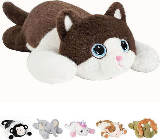 Weighted Stuffed Animals Cat - 21.3" Cute Toy Pillow Plushie Gifts for Kids Boys Girls & Adults, 3 lbs Ultra-Soft Washable Plush Pillowfort
