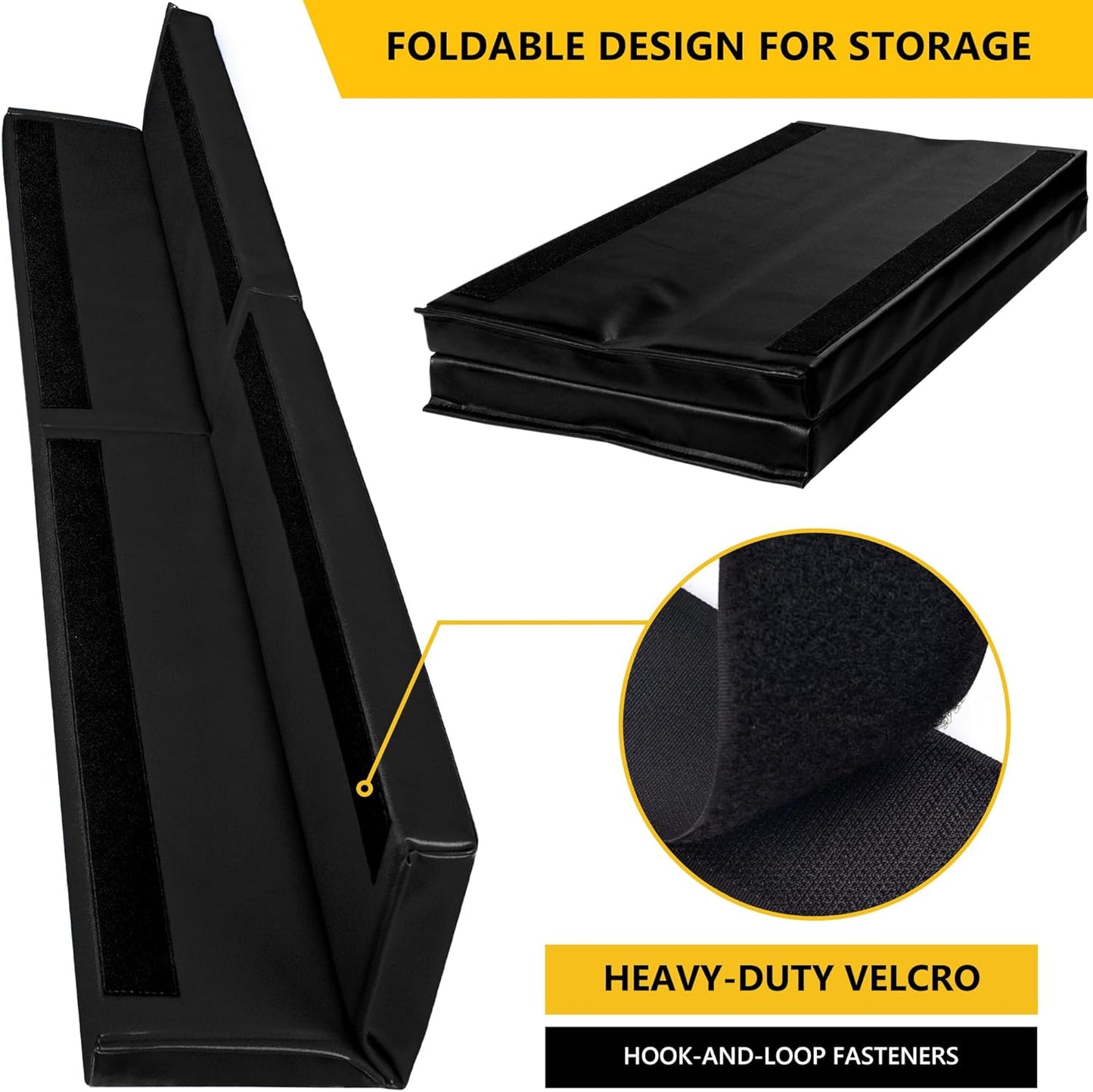 Wall Corner Guards & Edge Protector, Heavy Duty Wall Corner Protective Safety Padding, All-Weather 2 Sides Corner Pad for Gyms, Basketball Court, Playrooms, Garages,etc. (Black, 6FT Tall 6in Sides)