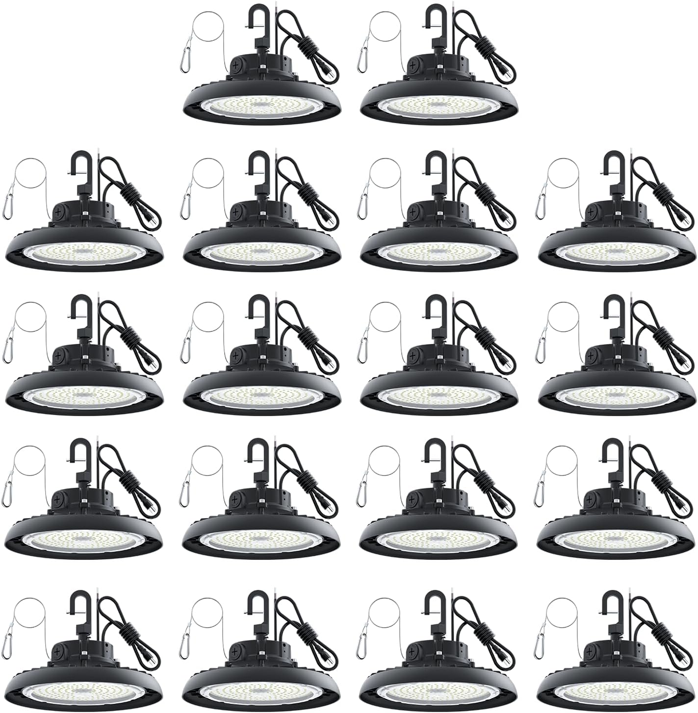 High Bay Lights LED UFO Light 240W LED Shop Lights 6000K IP65 Commercial Bay Lighting Fixture 43200 LM Super Bright, 5ft Cable Plug & Play for Warehouse Factory Garage Workshop Barn 18 Pack