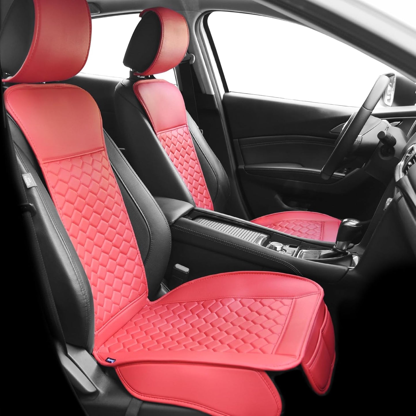 Elantrip 2PCs Front Car Seat Covers Leather Car Seat Protector Universal fit for Most Cars SUVs and Trucks Water Proof Seat Protector Red