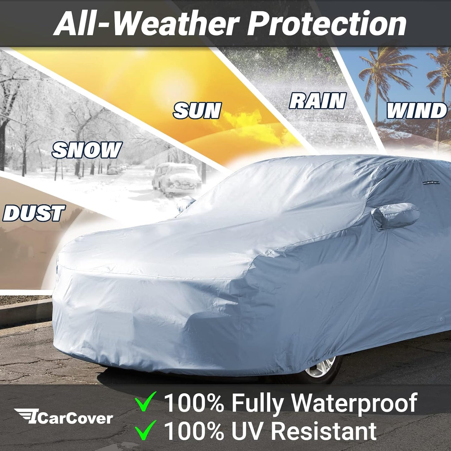 iCarCover Premium Car Cover for 1982-1992 Chevy Camaro Z28, IROC-Z, RS, Berlinetta, Sport Heavy Duty Waterproof all Weather Automobiles Custom Indoor Outdoor Snow Protection Covers with Straps and Bag