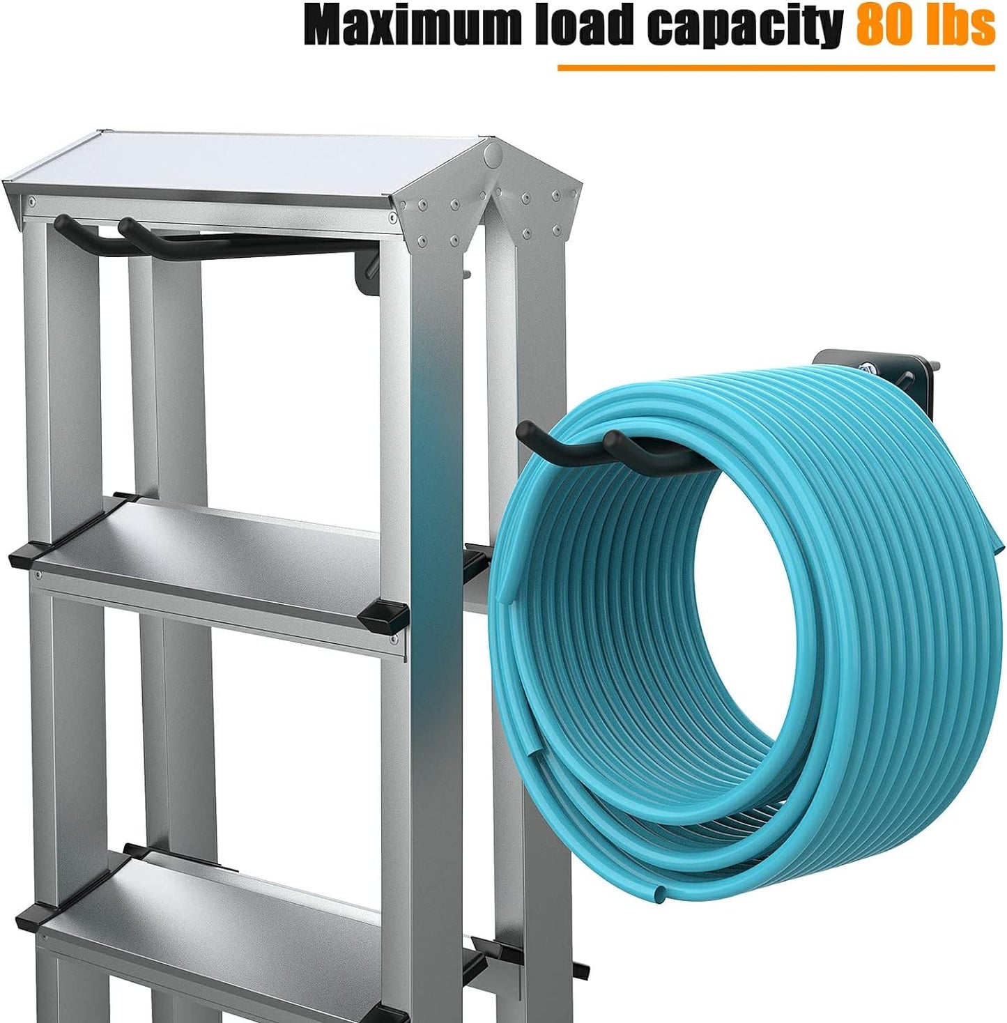 Garage Hooks, Heavy Duty Garage Hooks -12.4 Inch Wall Mount Hangers for Chairs, Power Tools, Garden Tools, Tires & More - Max 120 lbs (2-Pack)