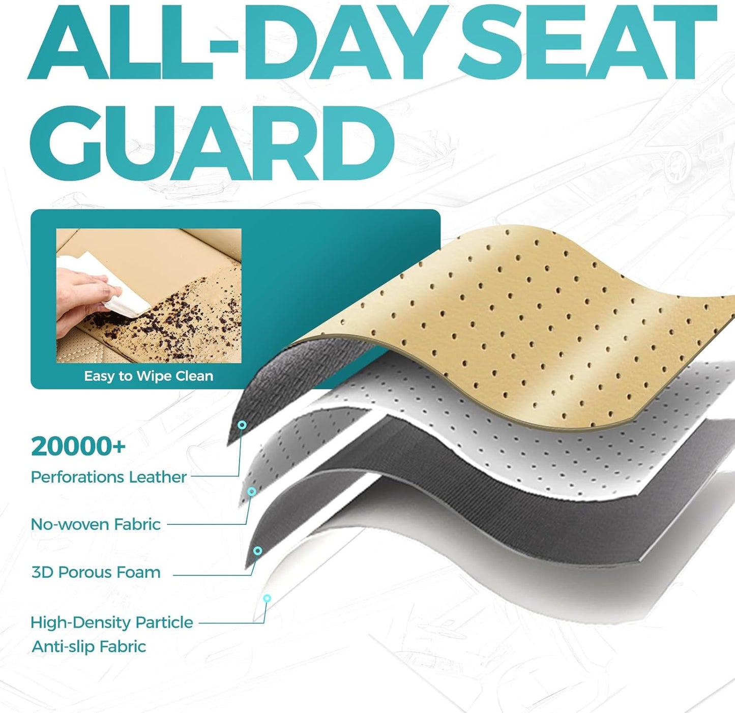 for Toyota Camry Seat Covers Hybrid XLE XSE 2018 2019 2020 2021 2022 2023 2024 - Custom Car Seat Cover Full Set, Waterproof Breathable Cushion Protector, Leather Seat Cover for Cars Beige