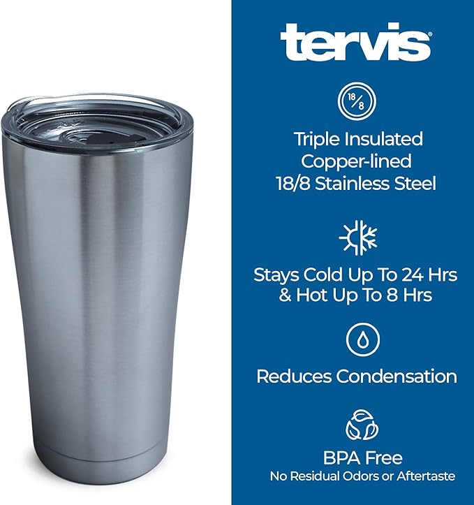 Tervis PUR-Ever Cat on Plaid Insulated Tumbler, 20oz Legacy, Stainless Steel