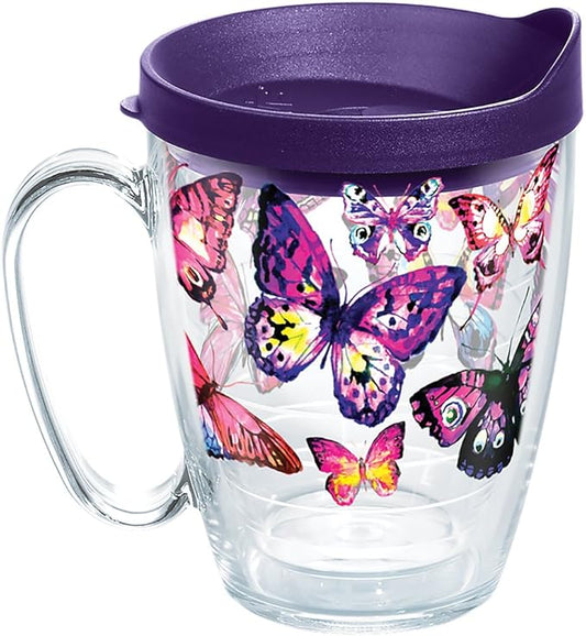 Tervis Butterfly Passion Made in USA Double Walled Insulated Tumbler Travel Cup Keeps Drinks Cold & Hot, 16oz Mug, Classic