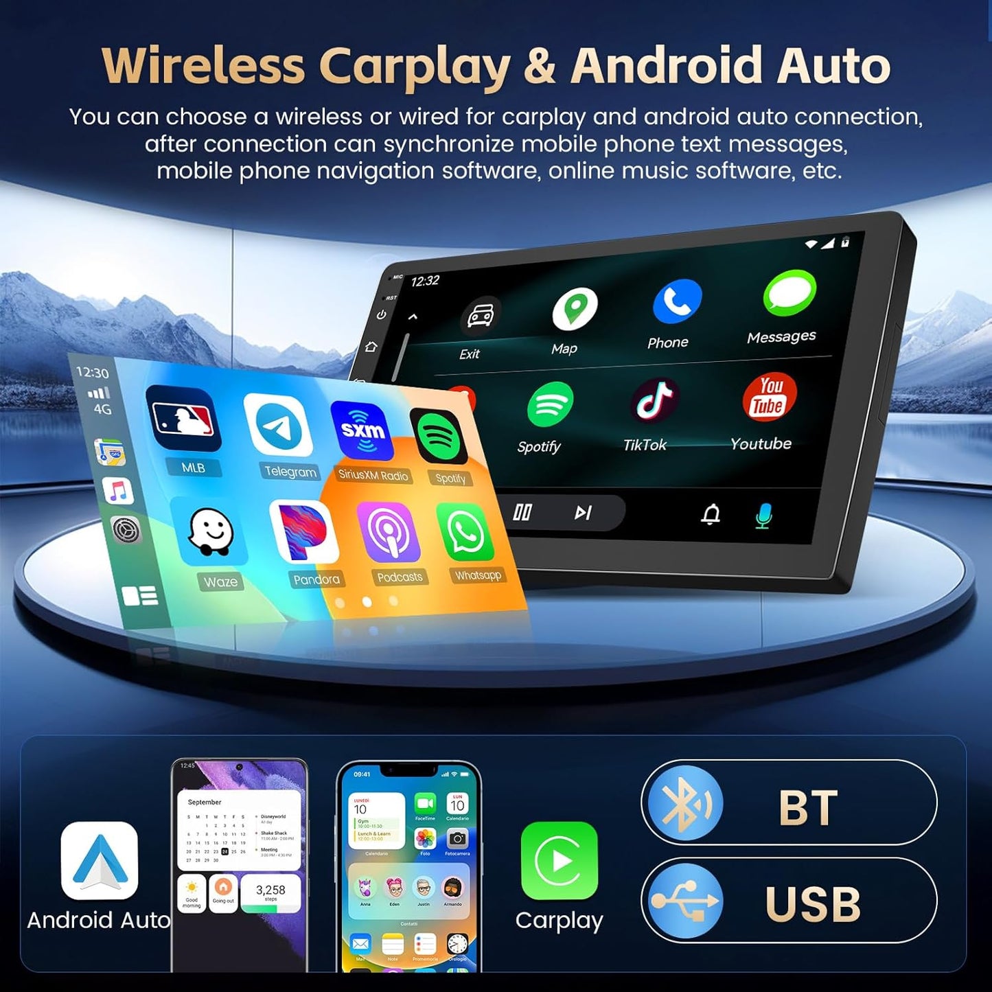 8 Core 2+64G Android 15 Car Stereo for Hyundai Accent 2010-2016 with Wireless CarPlay Android Auto, 9" Touch Screen Radio for Accent Bluetooth DSP 32EQ FM/RDS WiFi GPS 59UI Backup Camera