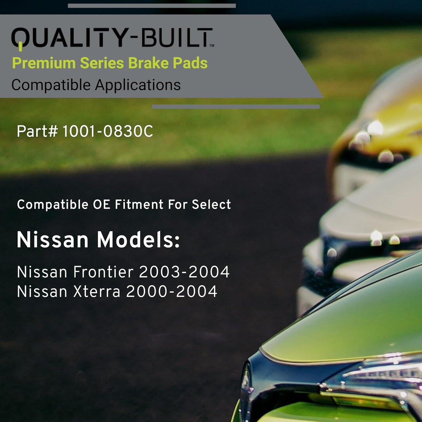 Premium Ceramic Front Brake Pads (1001-0830C) Compatible with Nissan Frontier 2003-2004, Nissan Xterra 2000-2004