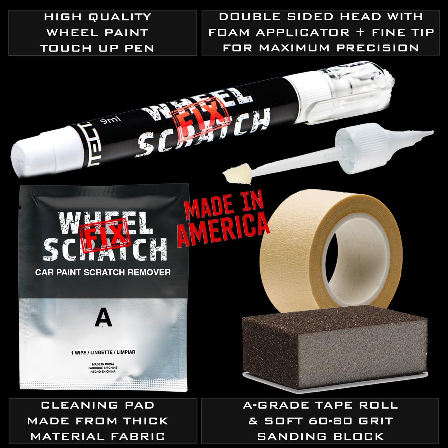 Dark Silver Rim Touch Up Paint Kit, Car Wheel Scratch Repair Kit, Wheel Touch Up Paint Pen, curb rim repair kit, curb rash repair kit, Universal Rim Alloy Wheel Paint Dark Silver (Dark Silver)