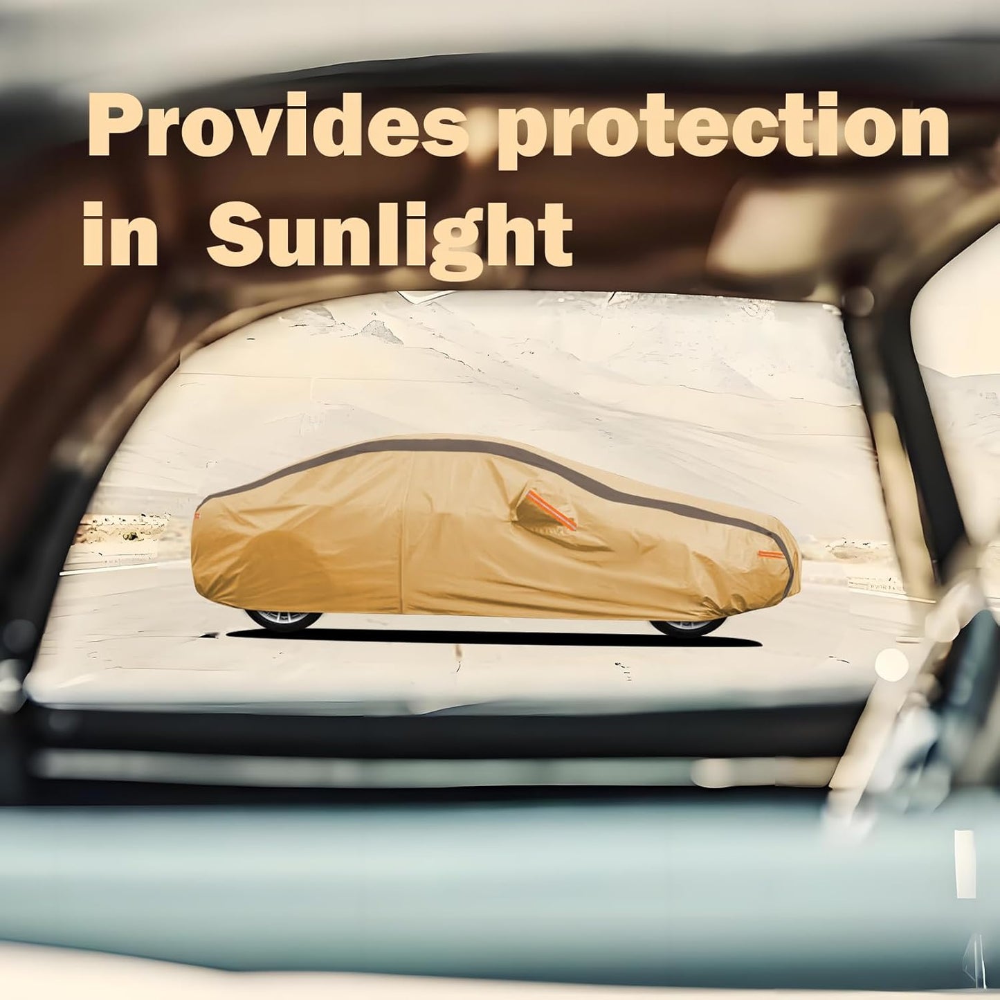 Silverado Car Cover Waterproof All Weather Compatible with Silverado, Outdoor Anti-UV Sun Rain Protection Truck Cover(Camel with Brown)