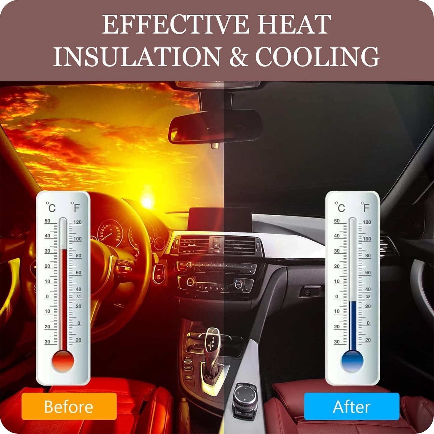 Custom Windshield Sun Shade for Car Personalized Window Sunshades Add Your Photo Logo Text Image Customize Car Sun Visor Foldable UV Ray Sun Protector for Sedans SUV Trucks (M)