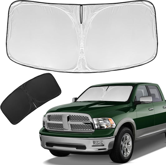 for Dodge RAM 1500 Sun Shade Sunshade Windshield Cover - 4 Layers Front Window Shade for or 2019-2024 2025 RAM 1500 2Dr RegularCab 4Dr QuadCab CrewCab MegaCab Pickup Sun Visor Car Accessories
