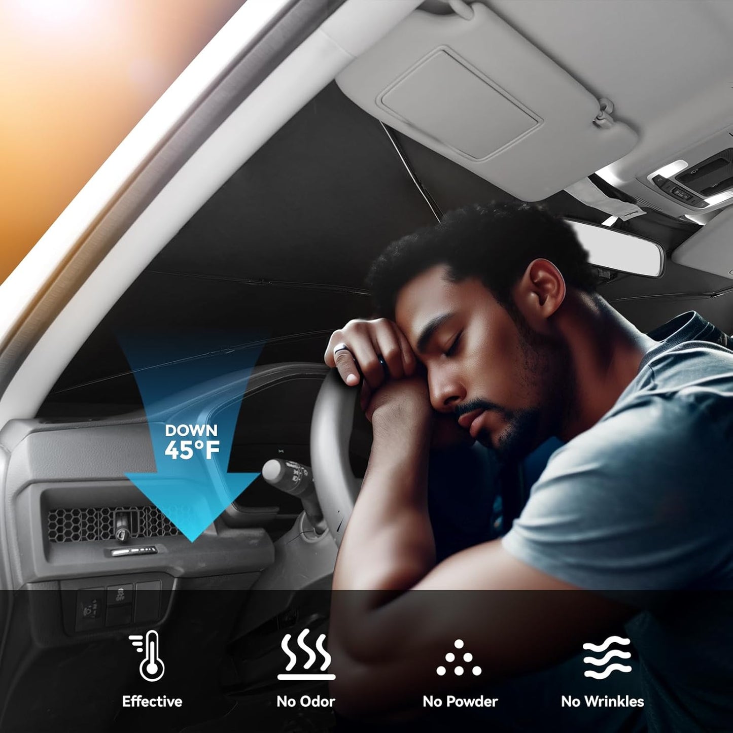 2023 2024 2025 2026 Upgraded for Honda CRV Sunshade, Portable Foldable Sunshade Accessories, [Nano Ice Crystals Coating] UV Protection, Keeps Interior Cool (for Honda CRV 2023-2026)