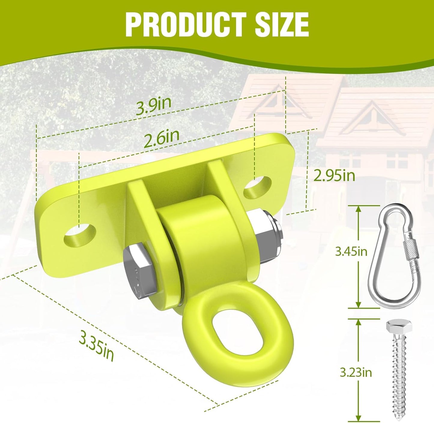 Heavy Duty Swing Hangers, Porch Swing Hanging Kit with Bearing Outdoor Playground Tree Indoor Ceiling Mount Hardware Brackets with Snap Hooks for Yoga Hammock Punching Bag Accessories 8PCS Yellow