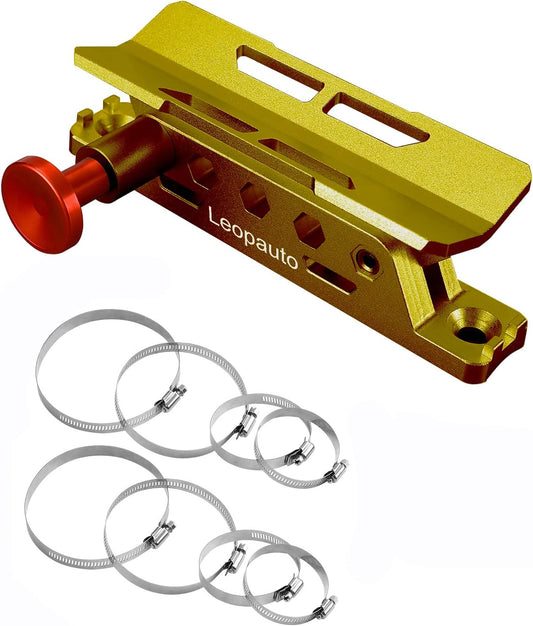 Vehicle Fire Extinguisher Mount Bracket, Aluminum Adjustable Quick Release Roll Bar Fire Extinguisher Bottle Mount with 8 Clamps, Compatible with Jeep Wrangler JK TJ Rubicon UTV, Gold