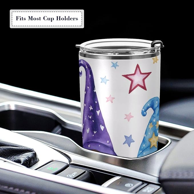 xigua 20oz Tumbler with Lid and Straw, Vacuum Insulated Stainless Steel Tumbler, Reusable Double Wall Travel Coffee Mug (Watercolor Illustration Of Magic Gnomes)