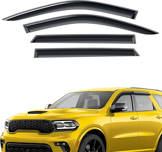 Extra Durable Window Deflectors Tape-On Window Visors Rain Guards Fit for Dodge Durango 2011-2025, Sun Visors, Wind Vent for Shades, Exterior Car Accessories - 4pcs. AG0799