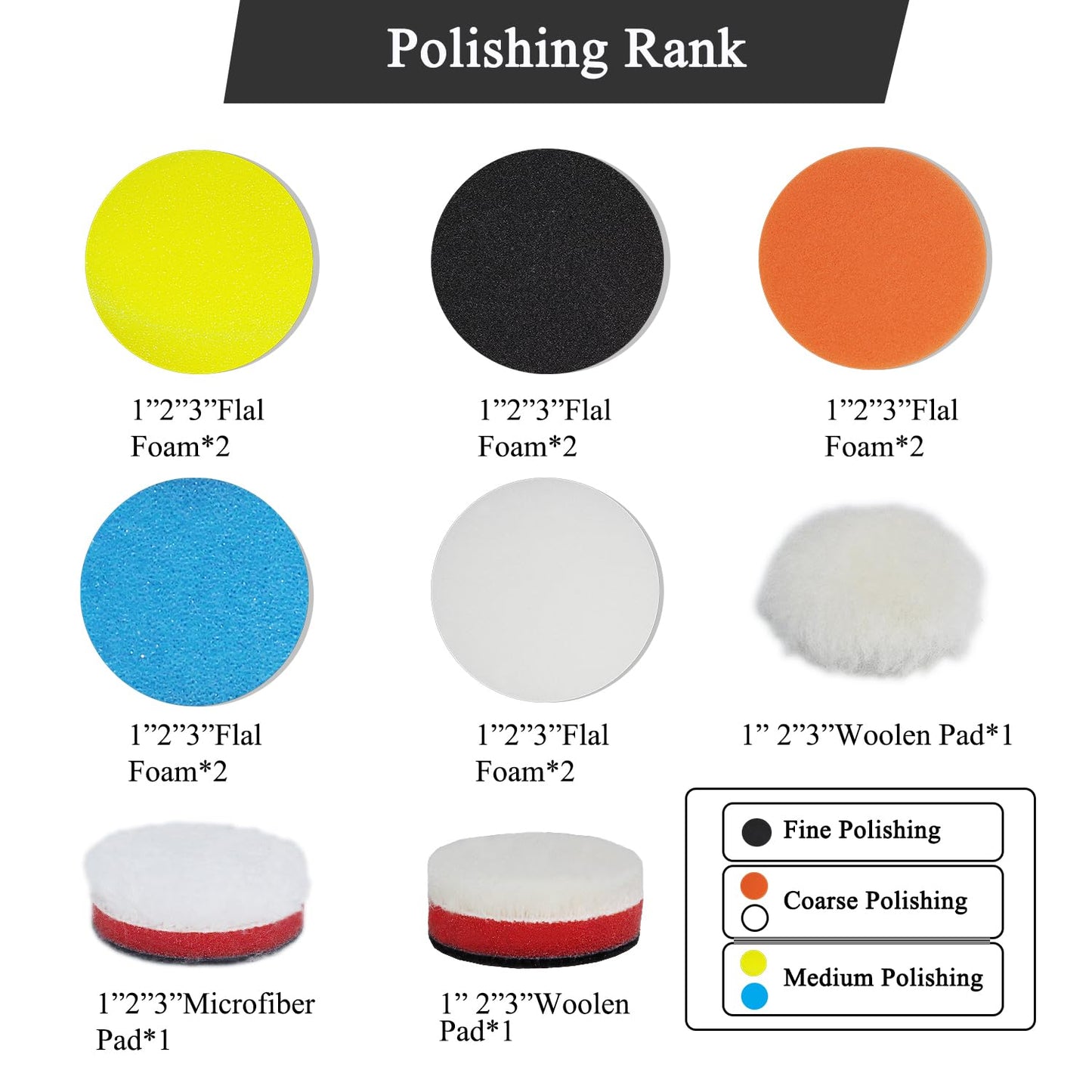 Car Foam Polishing Buffing Kit,Polishing Buffing Pads,Wool Pads,Polishing & Buffing Wheels,for Headlights & Car Body Car Foam Car Wax & Buffer Kits (44)